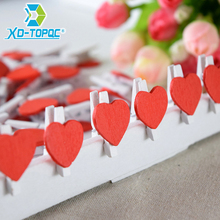 50 pcs/lot Office Accessories Spring Clip Red Love Heart Clips Photo Holder  Notes Folder Decoration Wooden Rings Paper Clip 2024 - buy cheap