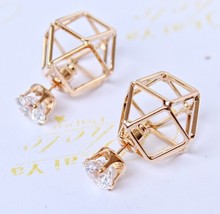 2017 new design fashion brand jewelry double side earrings for women  piercing triangle stud earrings 2024 - buy cheap