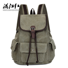 MANJIANGHONG Fashion Men Canvas Backpacks Top Quality Canvas  Backpacks Travel Bags Large Capacity Universal Simple Student Bags 2024 - buy cheap