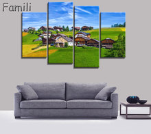4Panel Beautiful landscape In Italy Modern For Home Decor Paintings on Canvas Wall Art for Home Decorations Wall Decor Artwork 2024 - buy cheap