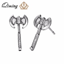 QIMING Scandinavian Axe Charm Earrings 2018 Women Thor of Hammer Mjolnir Vintage Men Viking Jewelry Hip Hop Cool Man Earring 2024 - buy cheap