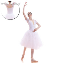 Profissional Romântico Bailarina Traje Branco Dança Ballet Tutu Vestido de 18584 2024 - compre barato