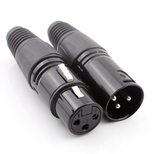 100pcs Microphone 3 Pin XLR Black Connector XLR Male Female Mike Plug 2024 - buy cheap
