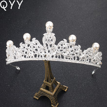 Tiara para cabelo com strass, acessório de luxo da moda para cabelo, diadema para o cabelo, joia clássica de princesa 2024 - compre barato