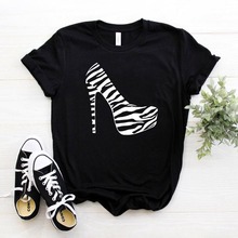 leopard High heel shoe Women tshirt Cotton Casual Hipster Funny t-shirt Gift Lady Yong Girl Top Tee Drop Ship ZY-305 2024 - buy cheap