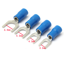 25pcs 16-14AWG Blue Insulated Fork Wire Connector Electrical Crimp Terminal 2024 - buy cheap