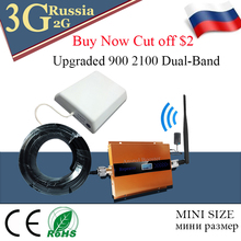 gsm signal booster 3G WCDMA 2100MHz GSM 900Mhz Dual Band Cellphone Cellular Signal Booster GSM 900 2100 UMTS Signal Repeater 2024 - buy cheap