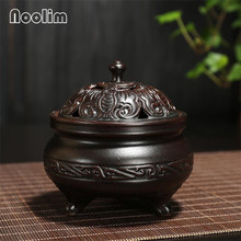 Ceramic Hand Carved Coil Incense Burner Retro Home Decor Aromatherapy Censer Hollow Cover Incense Holder 2024 - buy cheap