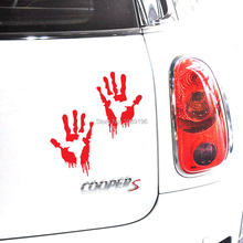 2 x New Design Styling Reflective Blood Hands Creative Auto Decal Cartoon Car Sticker  Bumper Body Decal Creative Pattern Vinyl 2024 - buy cheap