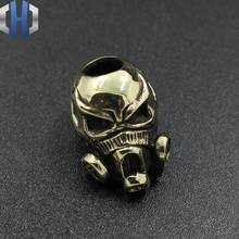 Brass Skull Anti-virus Mask Knife Beads Pure Copper EDC Pendant Beads DIY Flashlight Falls Rope Pendant Keychain Paracord Beads 2024 - buy cheap