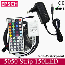 Super Affordable 5M RGB LED Strip SMD 5050 30LED/M Flexible Non Waterproof 150 LED 44key Remote Controller 12V 3A Power Adapter 2024 - buy cheap