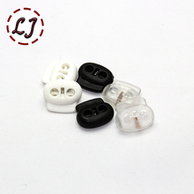 30pcs/lot black white Transparent Nylon Double Holes Plastic Spring Cord Locks Stoppers Toggles plastic Buttons Free Shipping 2024 - buy cheap