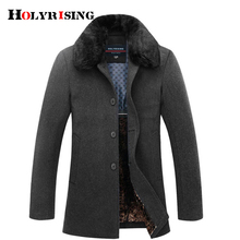 High quality parka winter autumn self designed thicken Wool fur collar dismountable business man coat M-4Xl size HOLYRISING 2024 - buy cheap