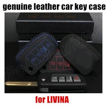 Only Red New Hot Hand Sewing Genuine Leather Car Key Case Exquisite Handmade Key Cover Fit for NISSAN TEENA LIVINA XTRAIL 2024 - buy cheap