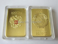 RARE 1 OZ. SOVIET RUSSIAN USSR CCCP 24k 30 gramm 999 gold plated bar,custom russian replica coins 5pcs/lot free shipping 2024 - buy cheap