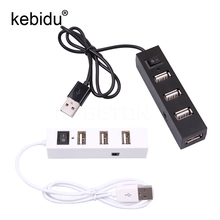 Мини-хаб Kebidu 1 шт., тонкий USB 2,0 хаб, 3 порта, USB хаб, высокоскоростной разветвитель для ПК, компьютера, ноутбука, комплектующих 2024 - купить недорого