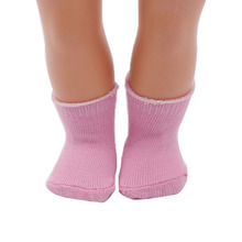Дял 18-дюймовой куклы носки 1 пара подходит девочка кукла одежда розовый цвет носок кукла 2024 - купить недорого