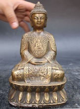Estatua de Shakyamuni Sakyamuni Buddha, asiento chino de bronce de 20,3 cm * budismo tibetano, estatua de Shakyamuni 2024 - compra barato