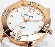 Women Elegant Temperament Charm Crystal Stone Leather Quartz Jewelry Gold Watchcase Wrist Watch Deals Watches 2024 - buy cheap