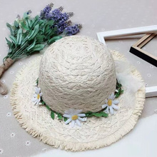 Sombrero de paja estilo Rural para niños y niñas, sombrero de paja con visera ancha para primavera y verano, 52-53cm 2024 - compra barato