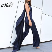 Max Spri 2019 New Vestidos Women Sexy Cloak Sleeveless Hollow Out Backless Lace Up Jumpsuit Party Summer Full Length Jumpsuit 2024 - buy cheap