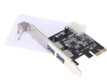 2-Port SuperSpeed USB 3.0 PCI-E PCIE PCI Express 4-pin IDE Connector Adapter usb3.0 Add On Card Low Profile Free Shipping 2024 - buy cheap