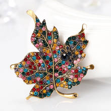 Vintage Multicolor Crystal Maple Leaf Large Brooch Pin Women Corsages Clothes Accessories Charm Hats Suit Brooches Jewelry XZ311 2024 - buy cheap