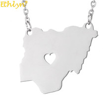 Ethlyn Silver Color Necklaces Good Quality Nigeria Map Jewelry Pendant  Stainless Steel Gift  P174 2024 - buy cheap