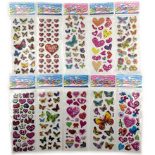 10 Sheets Different 3D Cute Anime Stickers ToysFunny Toy For Kids Birthday Gifts Butterfly Love Heart Stationery Sticker Toy 2024 - buy cheap