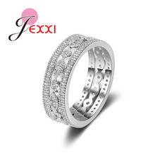Charm Hollow Design Women 925 Sterling Silver Wedding Rings Set 3 PCS Top Quality CZ Crystal Girls Elegant Party Jewelry 2024 - buy cheap