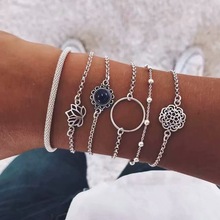 Pulseras de estilos bohemios para mujer, brazaletes de piedras de mármol de cristal, concha de loto, Tortuga, corazón, Onda de amor, joyas bohemias 2024 - compra barato