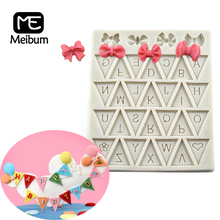 Meibum 26 alfabeto inglés silicona Fondant pastel molde de goma de Chocolate azúcar artesanía decoración de bordes molde herramientas de hornear 2024 - compra barato