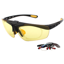 UV400 очки ночного видения для рыбалки с откидывающейся линзой для спорта на открытом воздухе, альпинизма, кемпинга, пешего туризма, велоспорта, очки с рамкой для близорукости 2024 - купить недорого