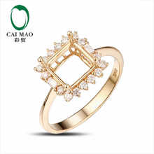 CaiMao Princess cut Semi Mount Ring Settings & 0.46ct Diamond 14k Yellow Gold Gemstone Engagement Ring Fine Jewelry 2024 - buy cheap