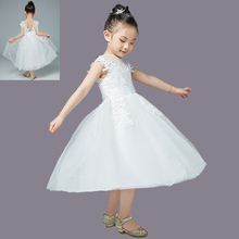 Vintage Short Flower Girl Dresses For Weddings Lace Tulle Button Tea Length Custom Made Princess Tutu Kids First Communion Dress 2024 - buy cheap