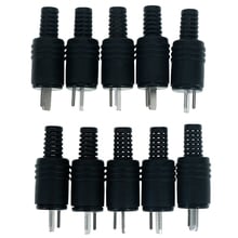 10pcs 2 pin din male plug hifi loudspeaker audio connector for speaker Plastic & Metal 2024 - compre barato