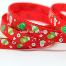 Hot Sale 3/8" 9mm Merry Christmas Ribbons Grosgrian Ribbon Printed Glove For Diy Crafts 2024 - buy cheap