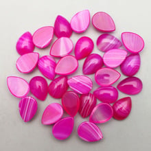 Wholesale 50pcs fashion natural rose Striped onyx stone beads charms 10X14mm teardrop CAB CABOCHON no hole Free shipping 2024 - buy cheap
