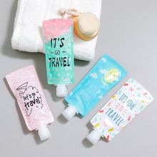 Mini dispensador de viaje de 100ml, bolsa de almacenamiento, contenedor de dulces, letras, patrón geométrico, botella de loción, maquillaje 2024 - compra barato