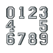 Черно-белые вышитые значки с арабскими цифрами с вышивкой, нашивки с вышивкой утюгом для куртки, одежды, сумки, брюк 2024 - купить недорого