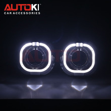 Autoki-proyector bi-xenón de Metal de 3,0 pulgadas, lentes con Ojos de Ángel LED blancos DRL + ojos de diablo para faros de coche, lámpara H1 H4 H7 2024 - compra barato