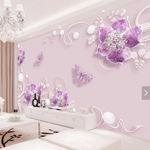 Papel de parede floral e borboleta 3d, mural hd, decoração de casa, decoração de parede para tv, quarto, rolos de papel de parede 2024 - compre barato