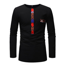 African Dashiki Print T Shirt Men 2022 Brand New Long Sleeve African Clothes Streetwear Casual Tee Shirt Homme African Clothing 2024 - buy cheap