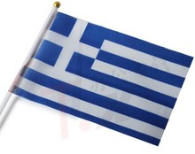 Bandera con señal de mano de Grecia, 14x21 cm, para agitar banderas pequeñas 2024 - compra barato