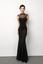 Corzzet Black Mesh Full Diamond Slim Mermaid Dress Elengant Sexy Night Club Evening Party Fishtail Dresses Banquet Vestidos 2024 - buy cheap