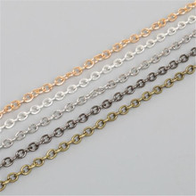 5m/lot Width 2mm 3mm Metal Iron Link Chains Bulk Gold Silver Color Necklace Chain Bracelet Findings For Jewelry Making 2024 - buy cheap