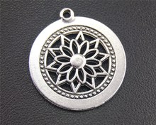 15pcs  Silver Color Filigree flower Charm Pendant DIY Necklace Jewelry Findings 28x26mm A1938 2024 - buy cheap