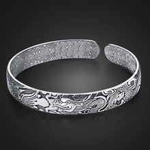 Fashion 925 silver bracelet, men and women to restore ancient ways Thai silver dragon and phoenix bangles Free shipping jewelry 2024 - buy cheap