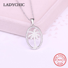 Женское Ожерелье с кулоном LADYCHIC, из настоящего твердого стерлингового серебра 925 пробы с кокосовой пальмой, модный уникальный дизайн, изысканные ювелирные изделия LNS1022 2024 - купить недорого