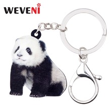 WEVENI acrílico dulce Panda chino llaveros anillos joyería Animal de moda para mujeres niñas Punk bolsa encantos Envío Directo 2024 - compra barato